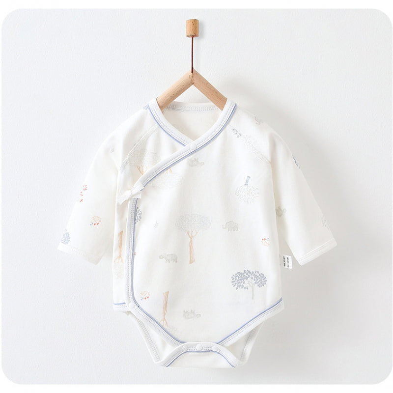 100% Cotton Long Sleeve Bodysuit - Green Leave