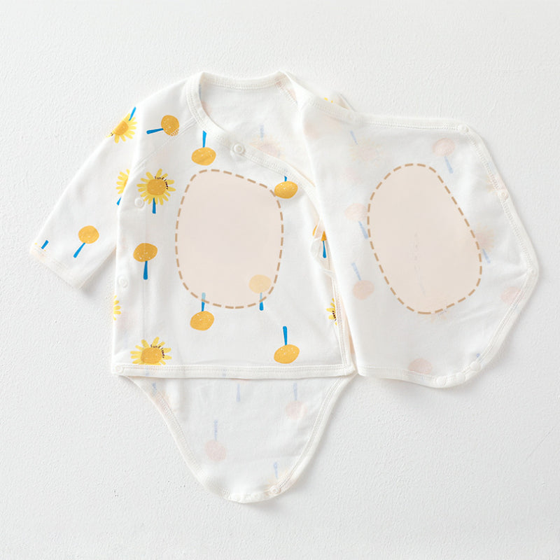 [2-Pieces Set] 100% Cotton Long Sleeve Bodysuit- Fruits