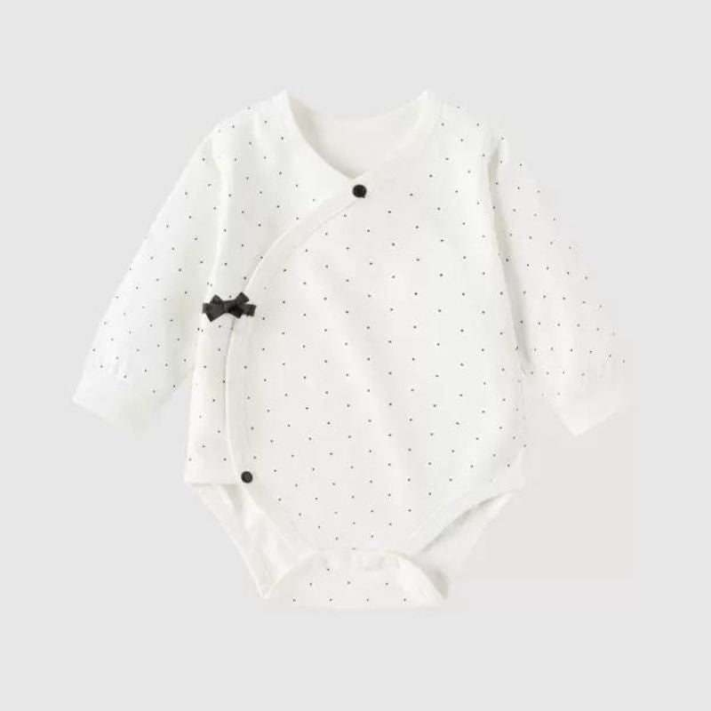 100% Cotton Long Sleeve Bodysuit - Spotted