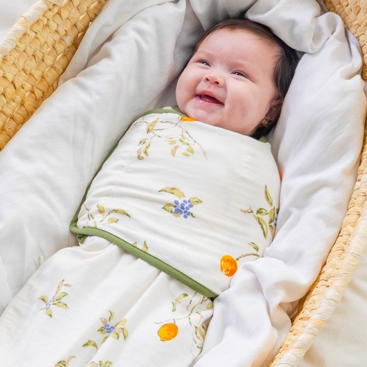 Organic Cotton Muslin Sleep Sack Summer -  Orange Blossom