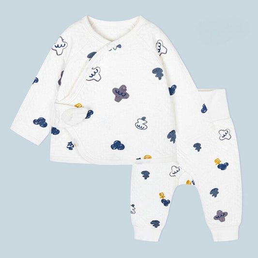 100% Organic Cotton Long Sleeve Top & Pant Set - Cloud