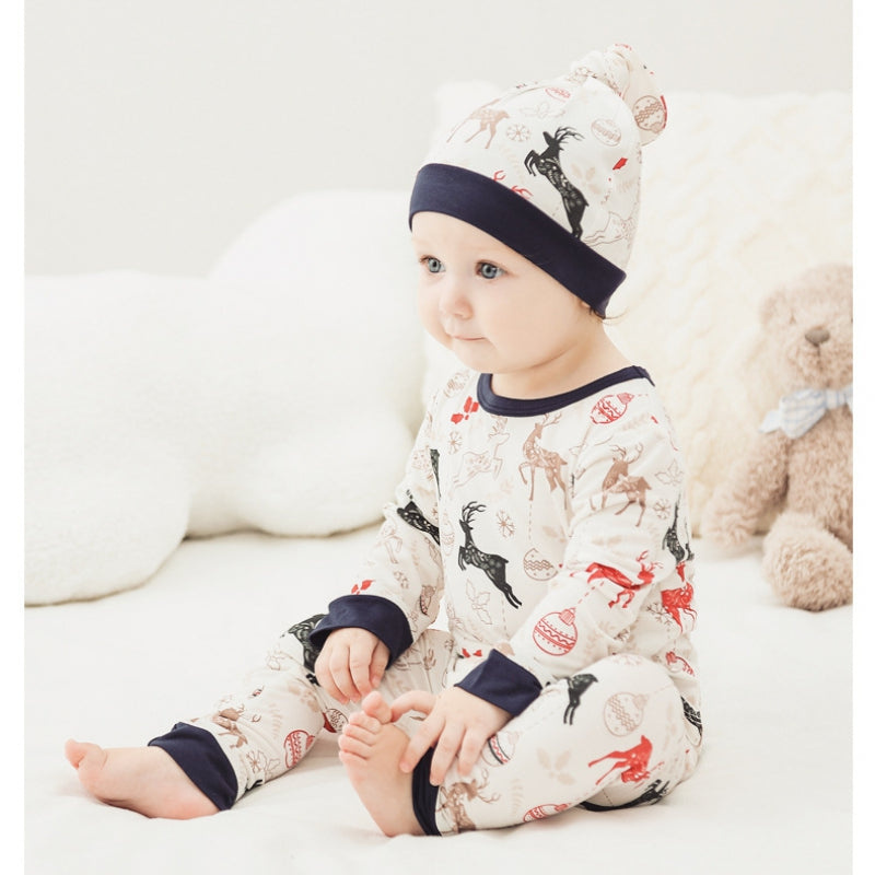 🎄Bamboo Top & Bottom Pajama Set - Christmas Elk