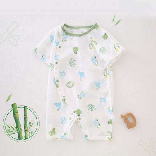 Bamboo & Cotton Short Sleeve Romper - Cactus