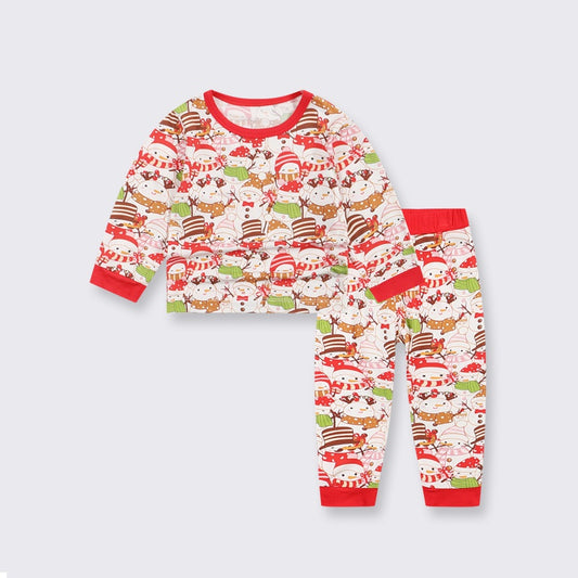 🎄Bamboo Top & Bottom Pajama Set - Christmas Snowman