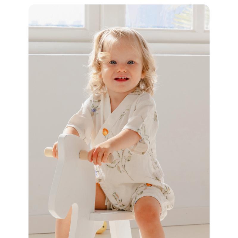 Organic Cotton Long Sleeve Romper -  Panda