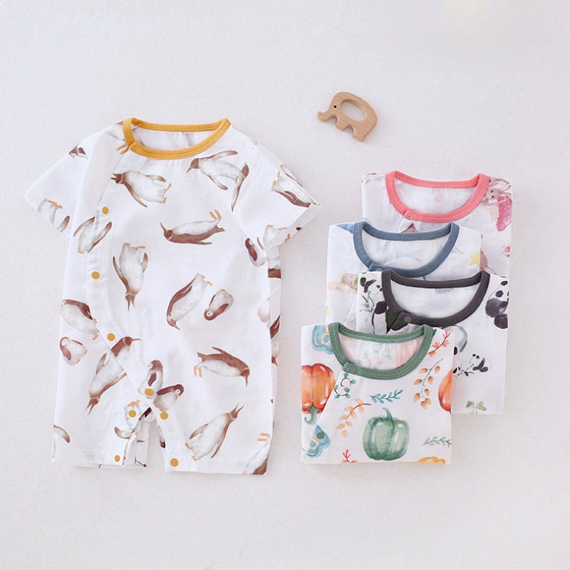 Bamboo & Cotton Short Sleeve Romper -  Color Pepper