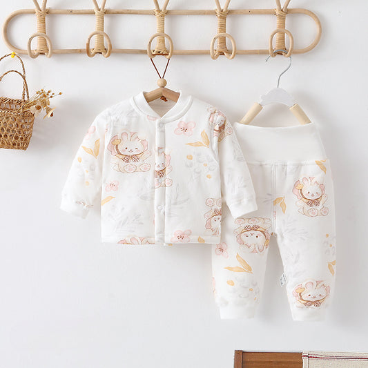 100% Cotton Long Sleeve Quilted Top & Pants Set- Bunny