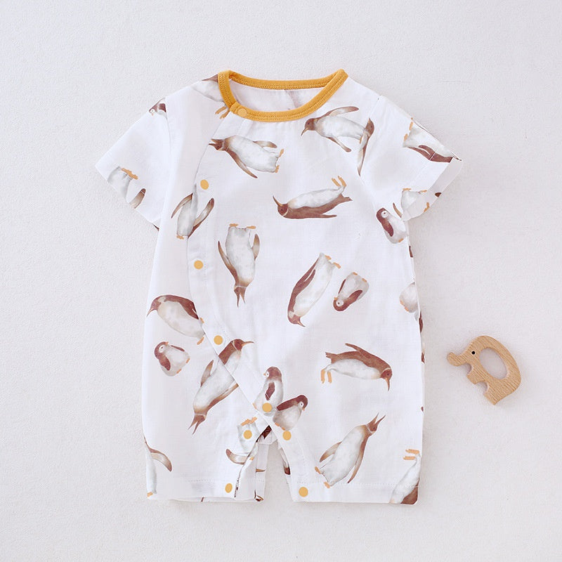 Bamboo & Cotton Short Sleeve Romper -  Color Pepper