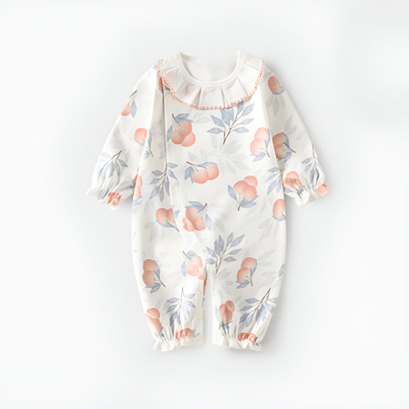 Baby one-piece romper peach front view