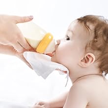 Baby wipes to help baby drink milk