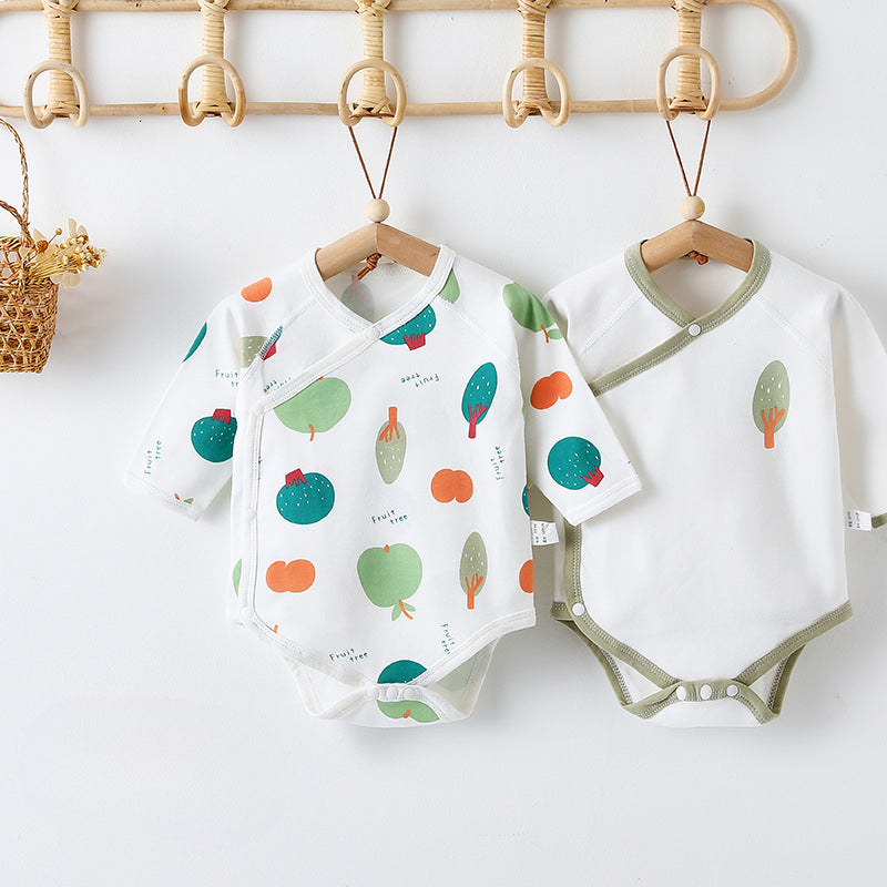 [2-Pieces Set] 100% Cotton Long Sleeve Bodysuit- Fruits