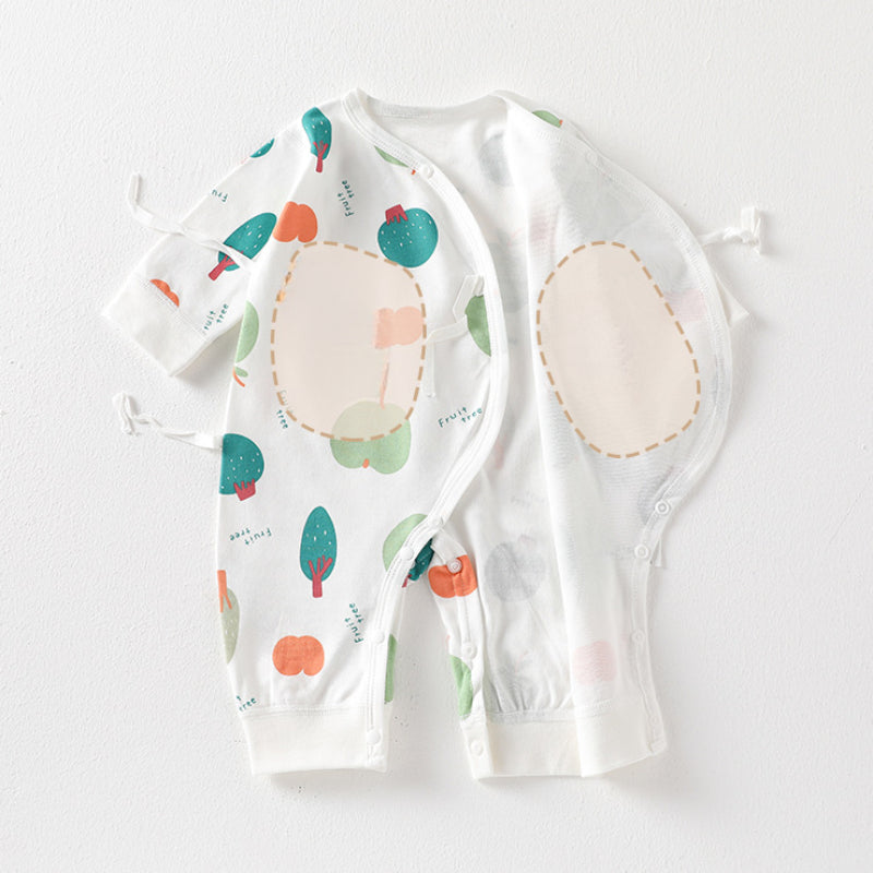 [2-Piece Set] 100% Cotton Long Sleeve Romper -  Green Tree