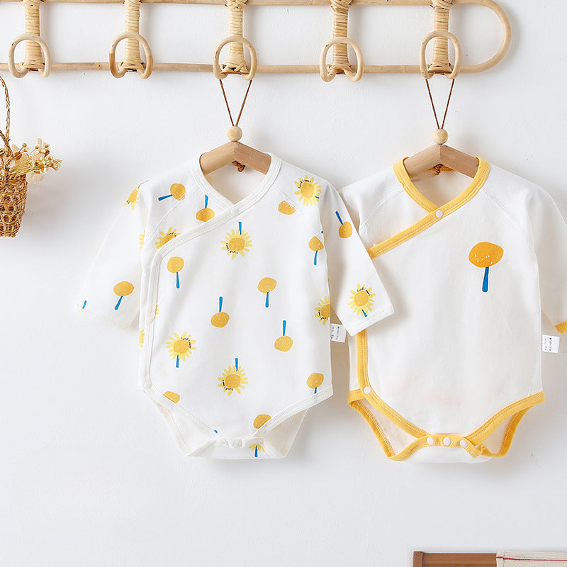 [2-Pieces Set] 100% Cotton Long Sleeve Bodysuit- Fruits