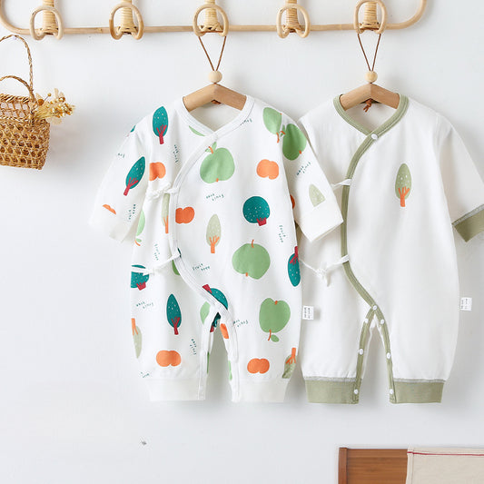 [2-Piece Set] 100% Cotton Long Sleeve Romper - Fruits