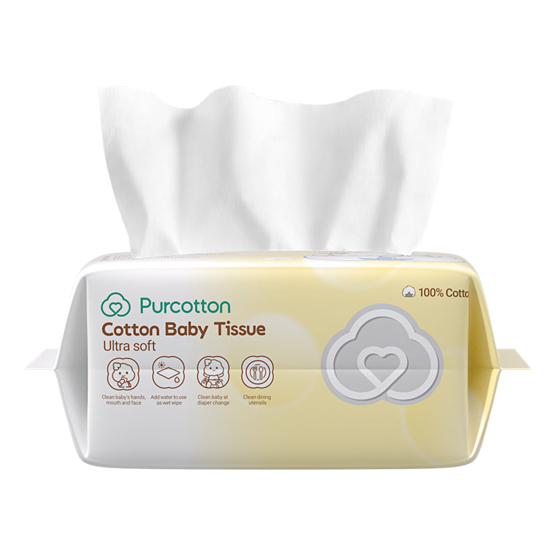 PurCotton 100 cotton Baby wipes package side package