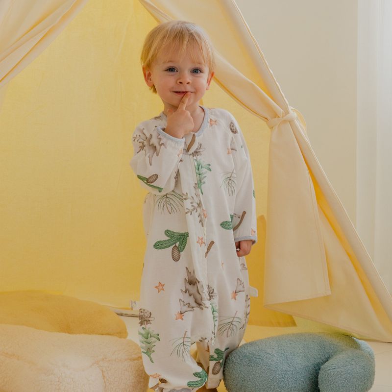 Organic Cotton Muslin Long Sleeve Sleepsuit Summer -  Flowers