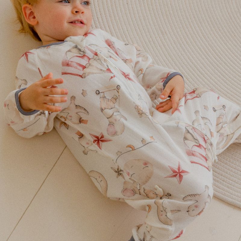 Organic Cotton Muslin Long Sleeve Sleepsuit Summer -  Deer