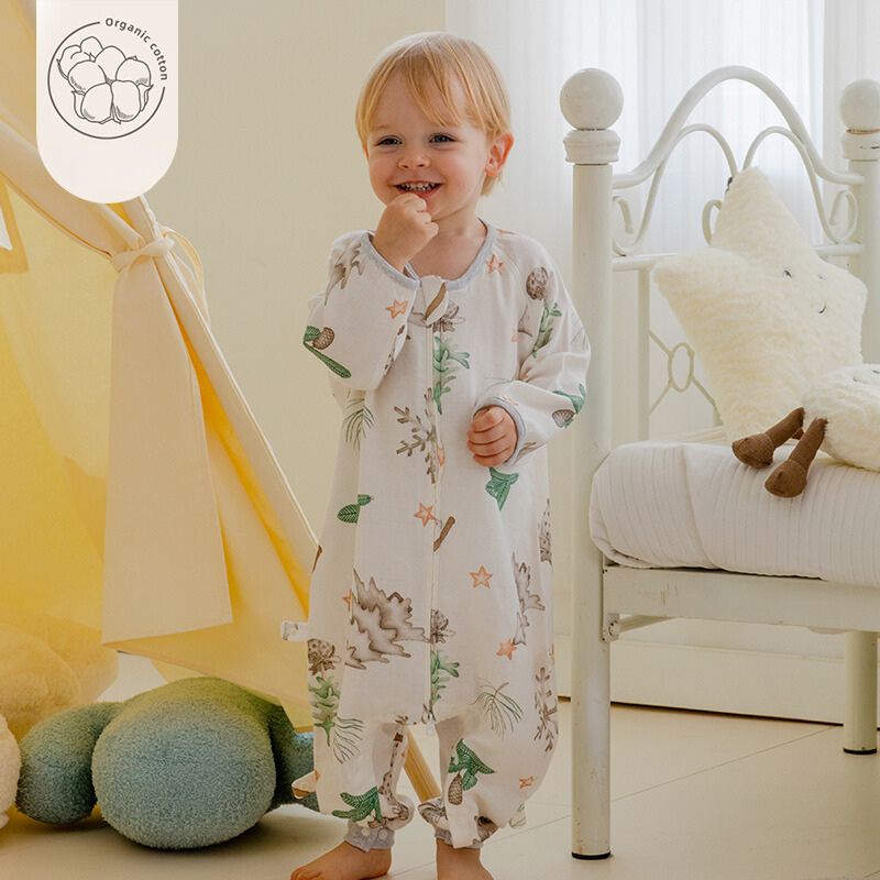 Organic Cotton Muslin Long Sleeve Sleepsuit Summer -  Flowers