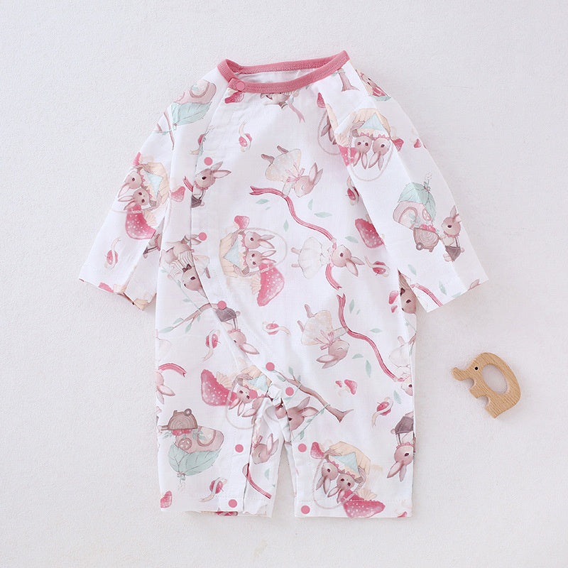 Bamboo & Cotton Long Sleeve Romper - Dolphin