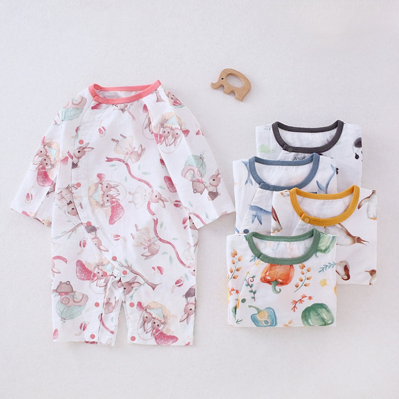 Bamboo & Cotton Long Sleeve Romper - Dolphin