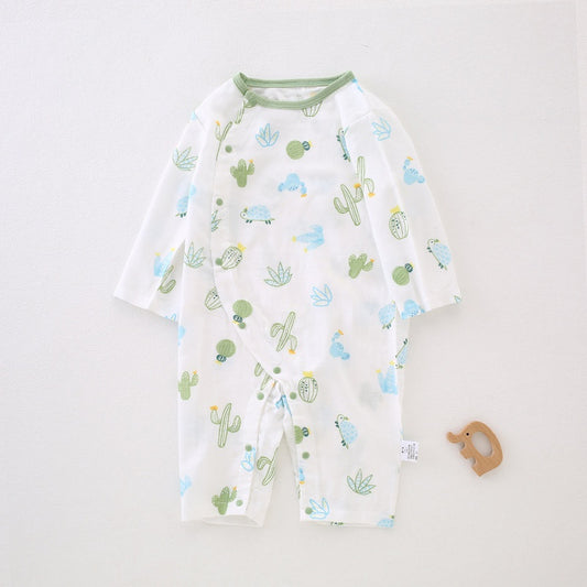 Bamboo & Cotton Long Sleeve Romper - Cactus