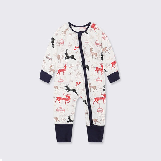 🎄Bamboo Zipper One-Piece - Christmas Elk