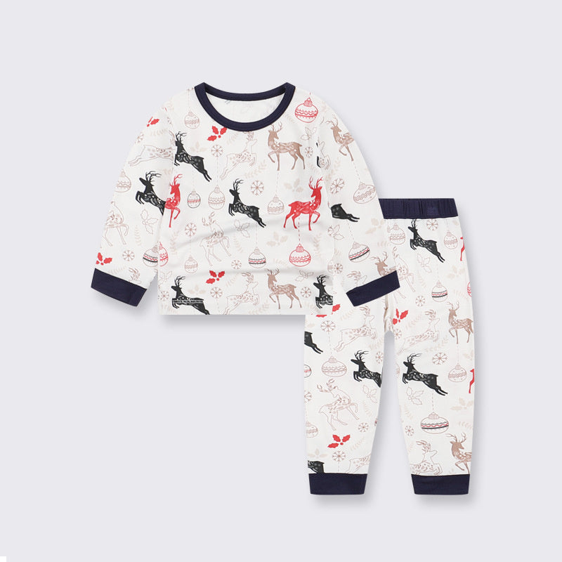 🎄Bamboo Top & Bottom Pajama Set - Christmas Elk