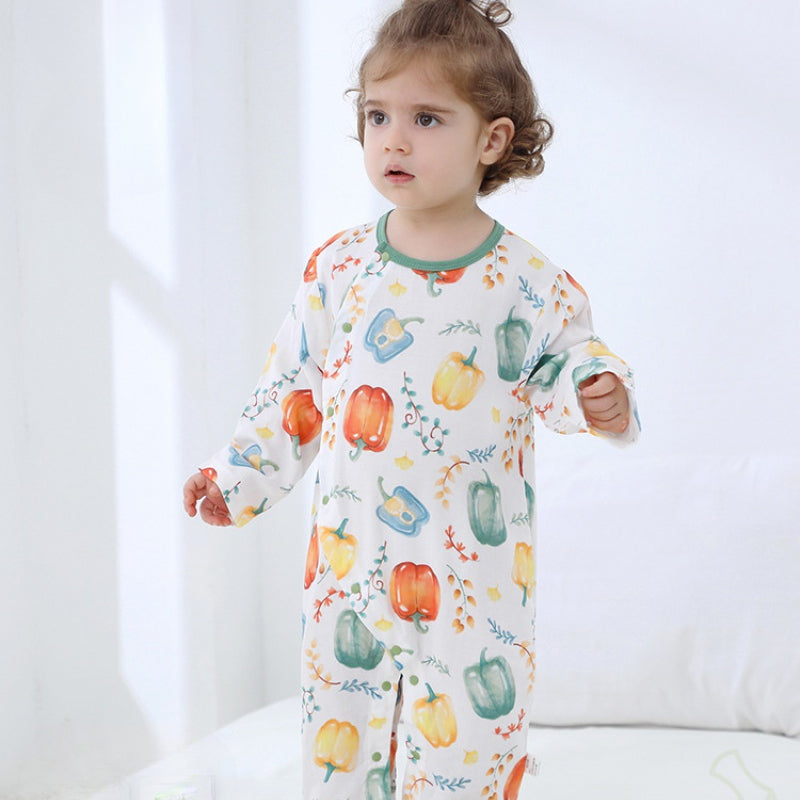 Bamboo & Cotton Long Sleeve Romper - Dolphin