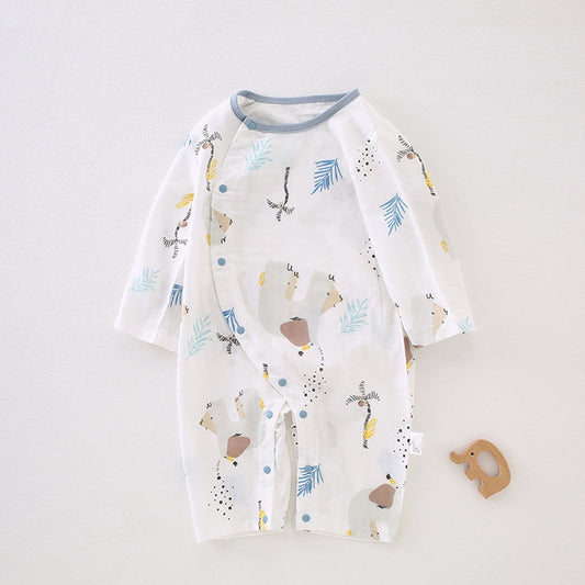 Bamboo & Cotton Long Sleeve Romper - Elephant