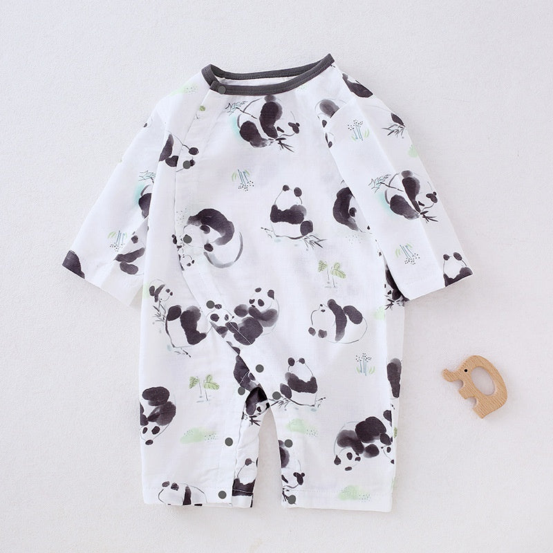 Bamboo & Cotton Long Sleeve Romper - Dolphin