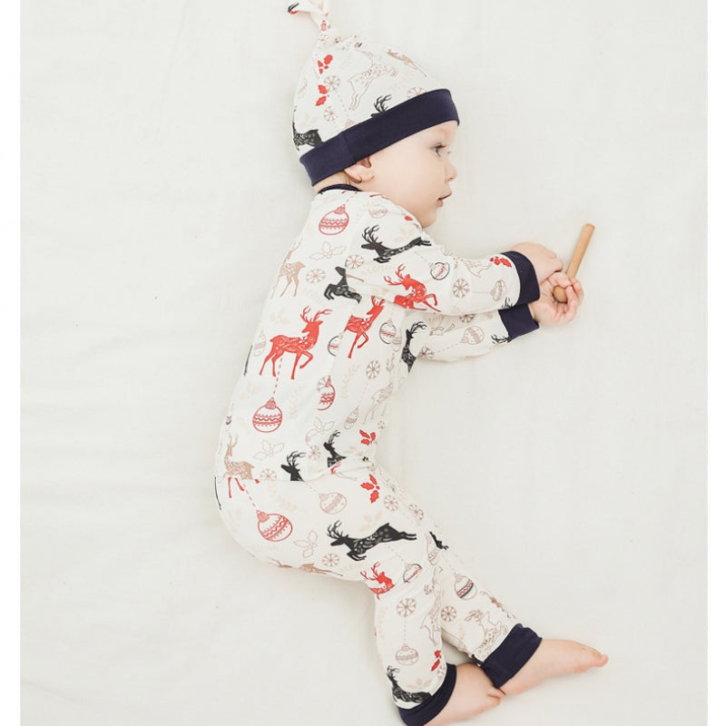 🎄Bamboo Top & Bottom Pajama Set - Christmas Elk