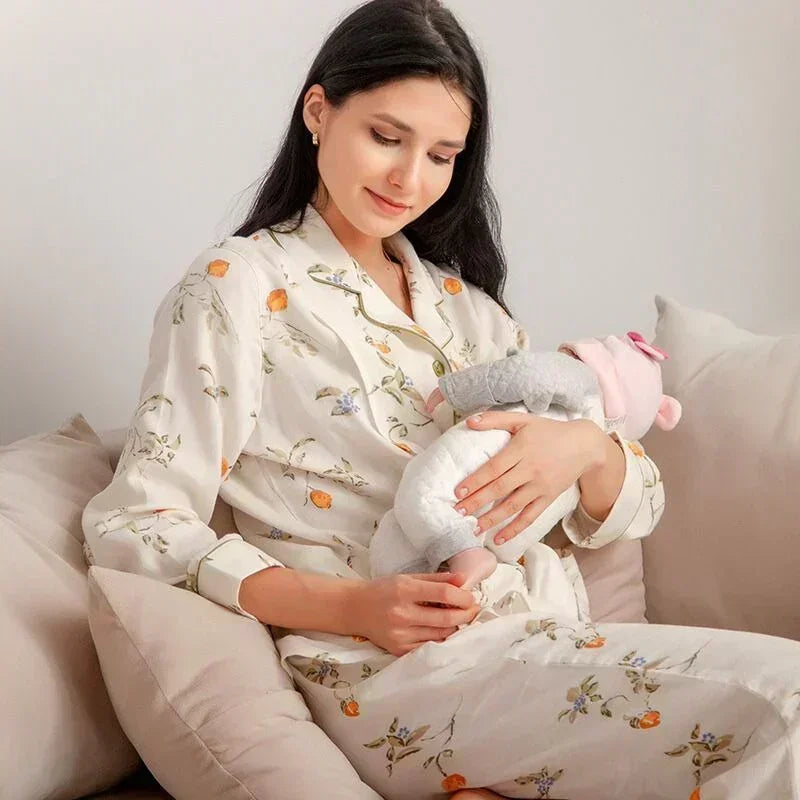 Maternity Pajamas For Women Maternity Nursing Pajama Set Long