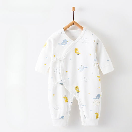 100% Cotton Long Sleeve Romper - Blue Bird