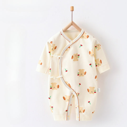 100% Cotton Long Sleeve Romper - Cheery Bear