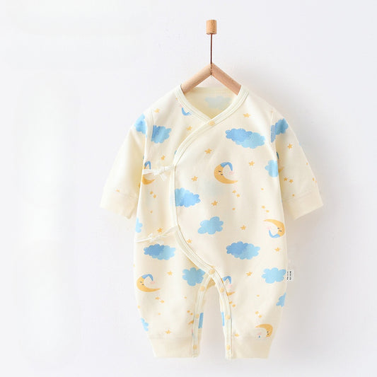 100% Cotton Long Sleeve Romper - Moon