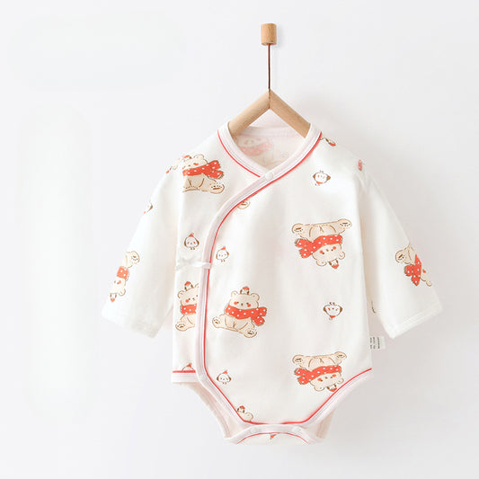 100% Cotton Long Sleeve Bodysuit - Bear with Scarf