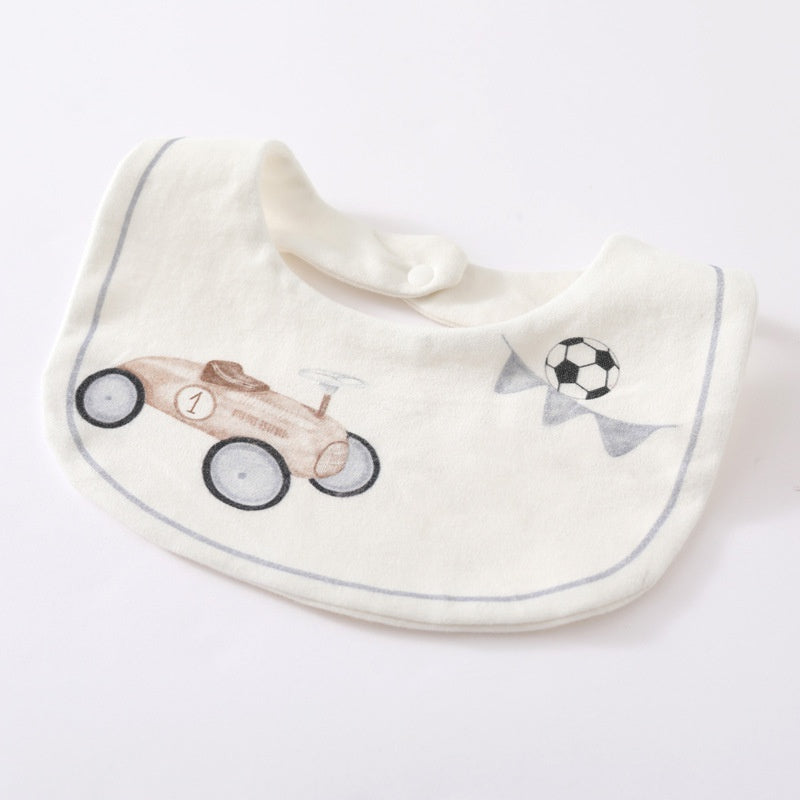 100% Cotton Long Sleeve Romper with Bib -  Little Car