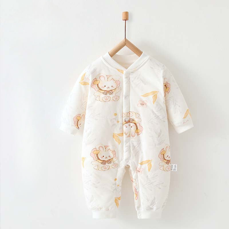 100% Cotton Long Sleeve Quilted Romper - Heart