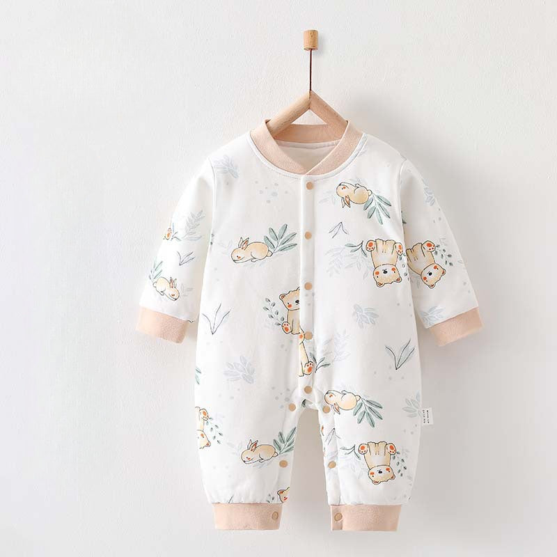 100% Cotton Long Sleeve Quilted Romper - Heart